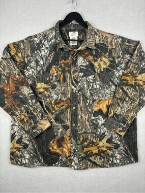 Mossy Oak Chamois Heavyweight Mens 3XL Camo Button-Up Shirt Jacket